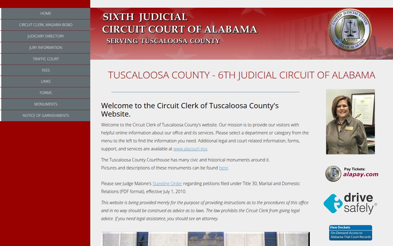 Tuscaloosa County Circuit Court building where divorce cases are filed